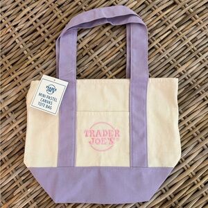 New! Trader Joe's mini tote bag- lavender - perfect for Easter basket!